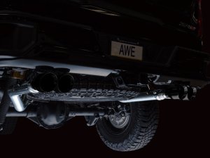 Chevrolet Silverado ZR2 Performance Exhaust - Rear - AWE Tuning - 0FG Cat Back with H-pipe and 180 Technology - Diamond Black - `22-`23